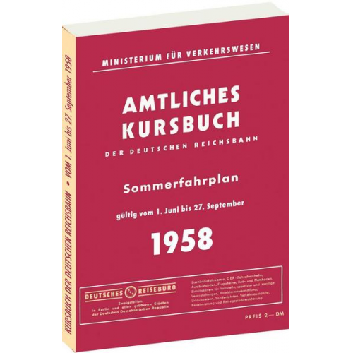 Kursbuch der Deutschen Reichsbahn - Sommerfahrplan 1958