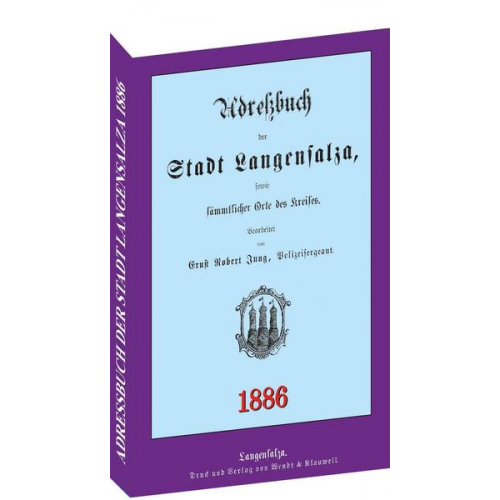 Adreßbuch / Einwohnerbuch der Stadt Langensalza 1886