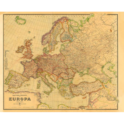 Historische Verkehrskarte von EUROPA 1942 [gerollt]