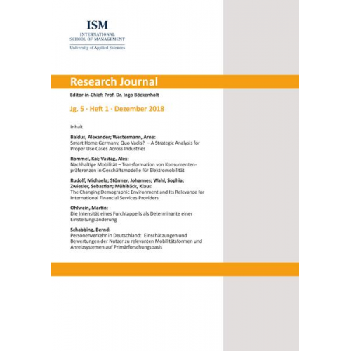 Ingo Böckenholt - ISM Research Journal