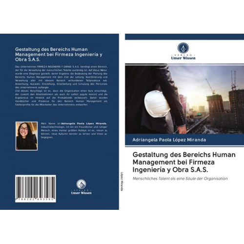 Adriangela Paola López Miranda - Gestaltung des Bereichs Human Management bei Firmeza Ingeniería y Obra S.A.S.