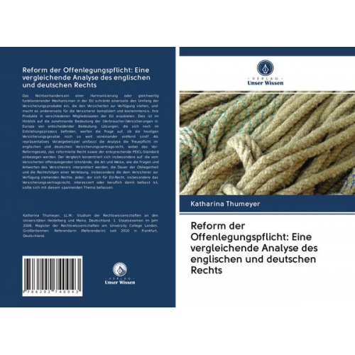 Katharina Thumeyer - Reform der Offenlegungspflicht: Eine vergleichende Analyse des englischen und deutschen Rechts