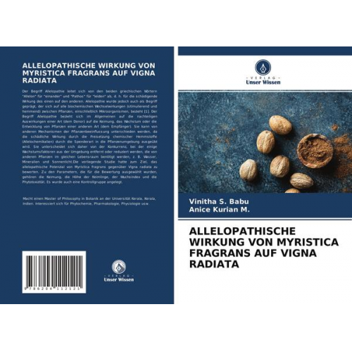 Vinitha S. Babu & Anice Kurian M. - Allelopathische Wirkung von Myristica Fragrans Auf Vigna Radiata