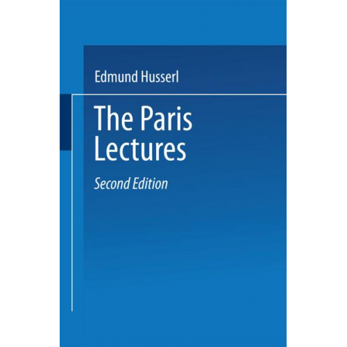 Edmund Husserl & Peter Koestenbaum - The Paris Lectures