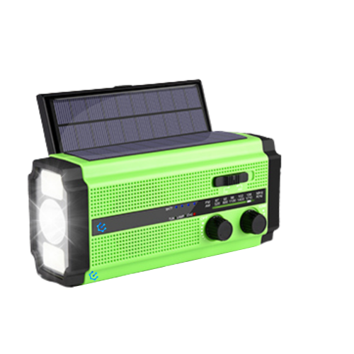 Emissimo Tec Solarradio -ONE- Notfallradio Akku Kurbelradio mit USB-Ladeanschluss und Powerbank