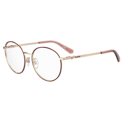 Brille  Moschino Mol633 col. 6k3 Donna Rotonda Oro/bordeaux