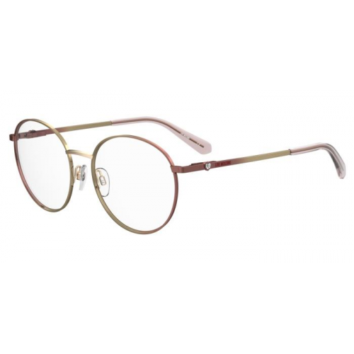 Brille  Moschino Mol633 col. s45 Donna Rotonda Oro rosa