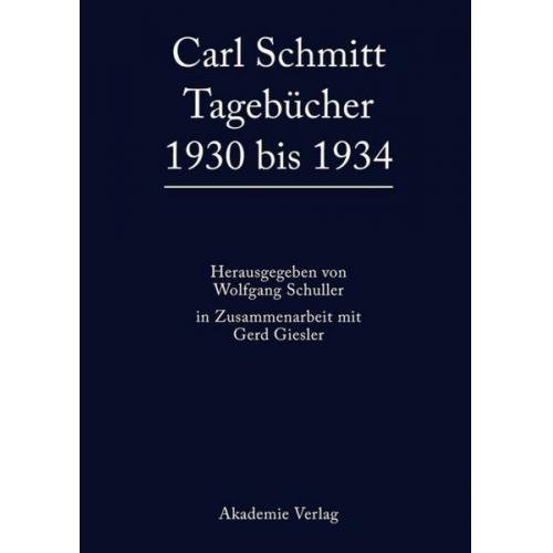 Carl Schmitt - Carl Schmitt: Tagebücher / 1930 bis 1934