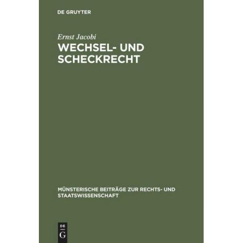 Ernst Jacobi - Wechsel- und Scheckrecht