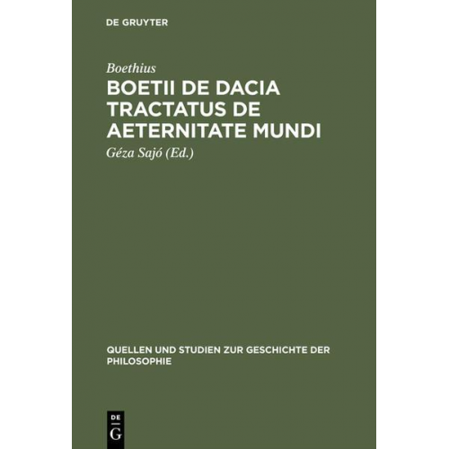 Boethius - Boetii de Dacia tractatus De aeternitate mundi