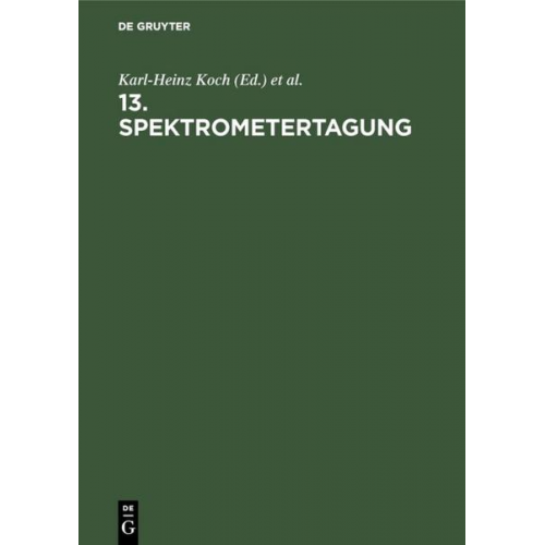 13. Spektrometertagung