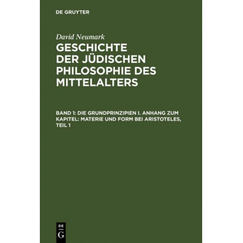 David Neumark - Geschichte der jüdischen Philosophie des Mittelalters