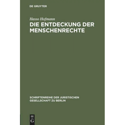 Hasso Hofmann - Die Entdeckung der Menschenrechte