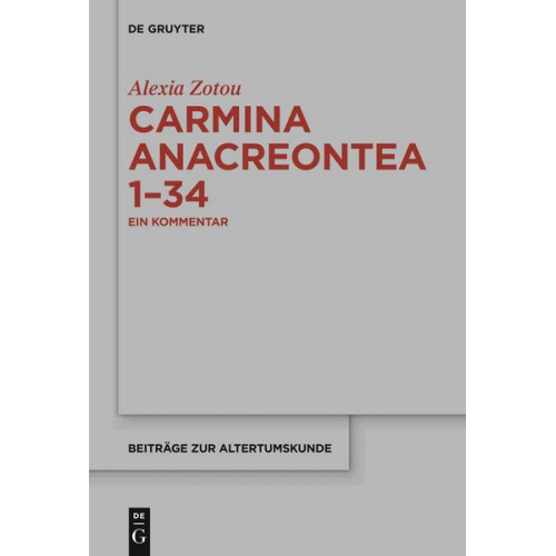 Alexia Zotou - Carmina anacreontea 1-34