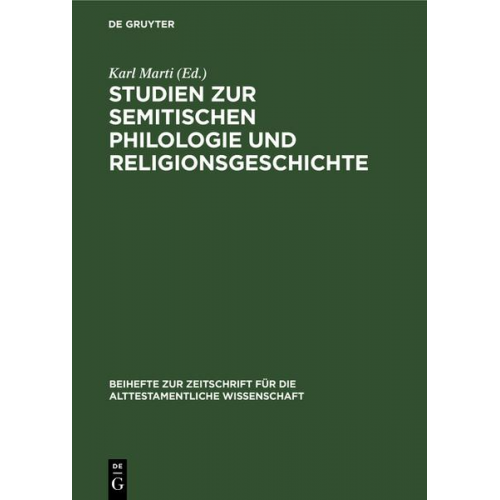 Studien zur semitischen Philologie und Religionsgeschichte