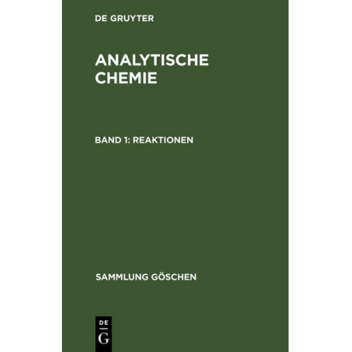 Johannes Hoppe - Johannes Hoppe: Analytische Chemie / Reaktionen