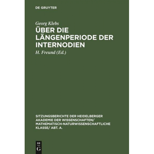 Georg Klebs - Über die Längenperiode der Internodien