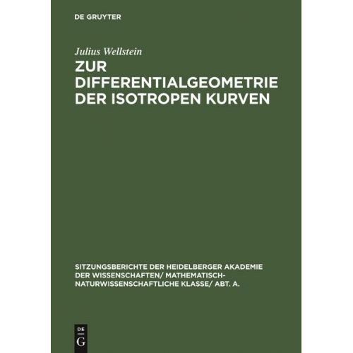 Julius Wellstein - Zur Differentialgeometrie der isotropen Kurven