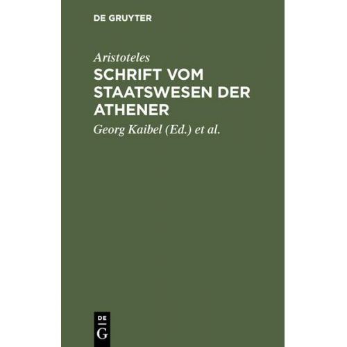 Aristoteles - Schrift vom Staatswesen der Athener