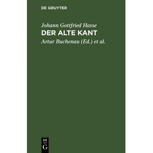 Johann Gottfried Hasse - Der alte Kant