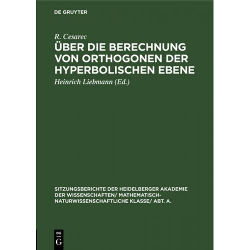 R. Cesarec - Über die Berechnung von Orthogonen der hyperbolischen Ebene