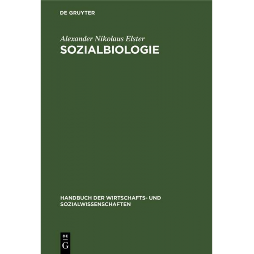 Alexander Nikolaus Elster - Sozialbiologie