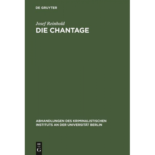 Josef Reinhold - Die Chantage