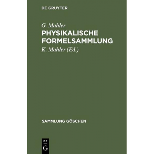 G. Mahler - Physikalische Formelsammlung