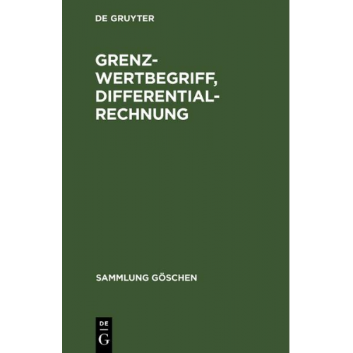 Martin Barner - Grenzwertbegriff, Differentialrechnung