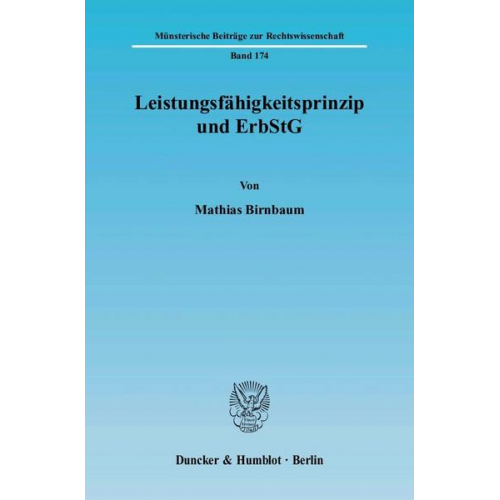 Mathias Birnbaum - Leistungsfähigkeitsprinzip und ErbStG.