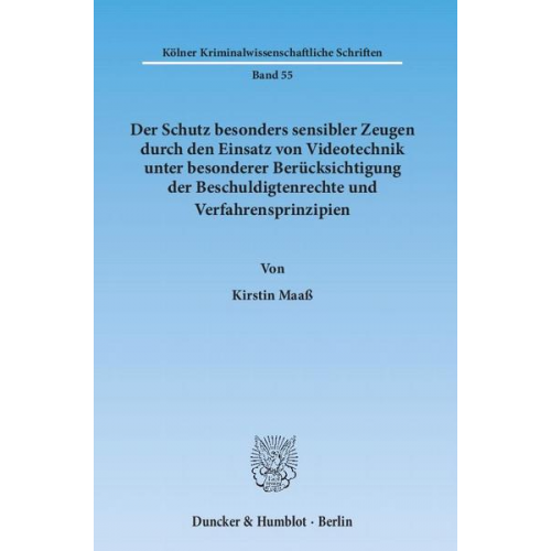 Kirstin Maass - Maaß, K: Schutz besonders sensibler Zeugen