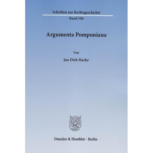 Jan Dirk Harke - Argumenta Pomponiana.