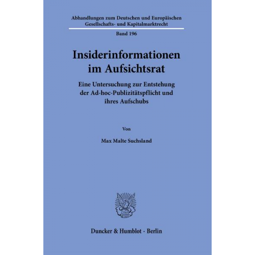 Max Malte Suchsland - Insiderinformationen im Aufsichtsrat.