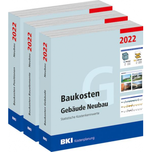 BKI Baukosten Gebäude + Positionen + Bauelemente Neubau 2022 - Kombi Teil 1-3