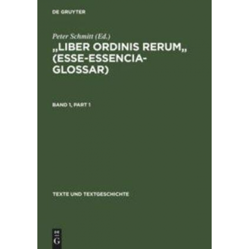 Liber ordinis rerum' (Esse-Essencia-Glossar)