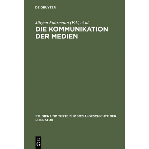 Jürgen Fohrmann & Erhard Schüttpelz - Die Kommunikation der Medien