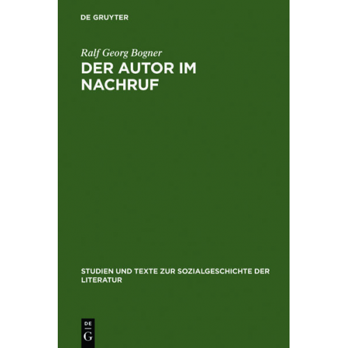 Ralf Georg Bogner - Der Autor im Nachruf