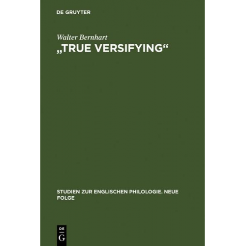 Walter Bernhart - True Versifying