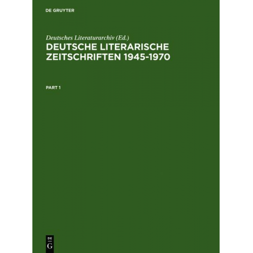 Deutsche literarische Zeitschriften 1945-1970