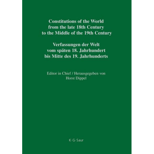 Constitutions of the World from the late 18th Century to the Middle... / Bavaria – Bremen