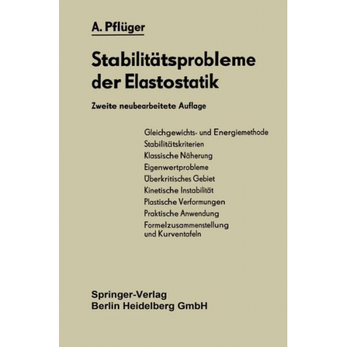 Alf Pflüger - Stabilitätsprobleme der Elastostatik