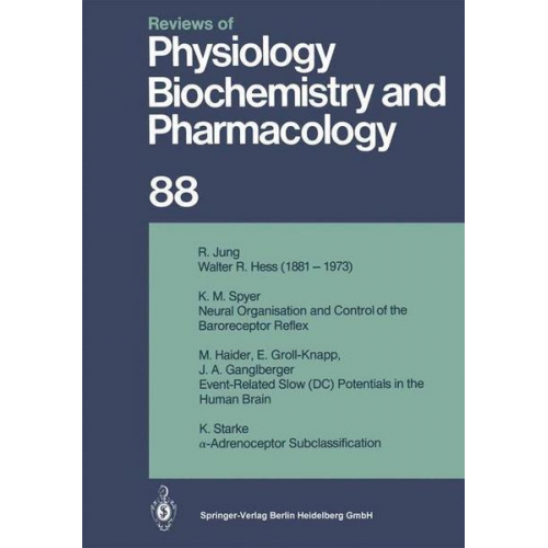 P. A. Miescher & R. H. Adrian & E. Helmreich & H. Holzer & R. Jung - Reviews of Physiology, Biochemistry and Pharmacology