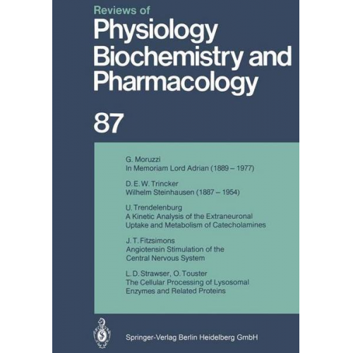 F. Lynen & R. H. Adrian & E. Helmreich & W. Vogt & H. Holzer - Reviews of Physiology, Biochemistry and Pharmacology