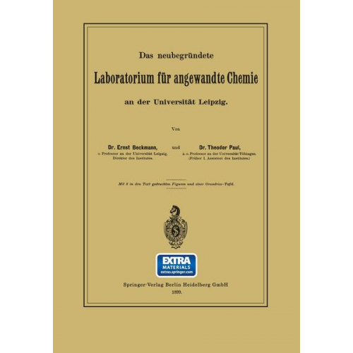 Ernst Beckmann & Theodor Paul - Das neubegründete Laboratorium für angewandte Chemie an der Universität Leipzig