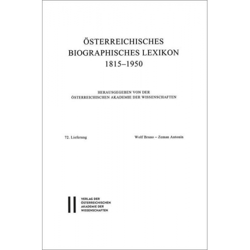 Österreichisches Biographisches Lexikon 1815-1950 / Österreichisches Biographisches Lexikon 1815–1950