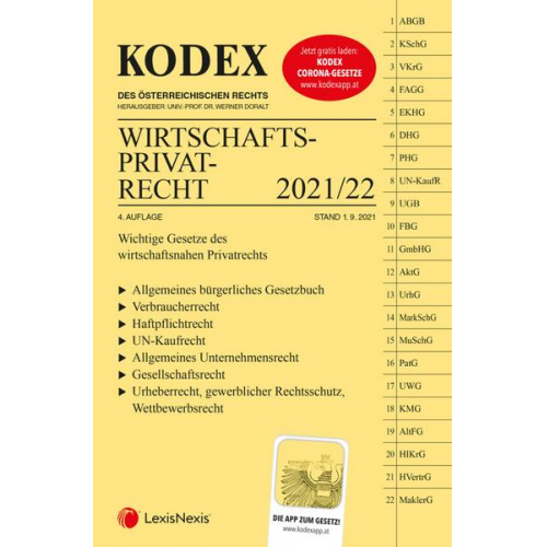 KODEX Wirtschaftsprivatrecht 2021/22 - inkl. App