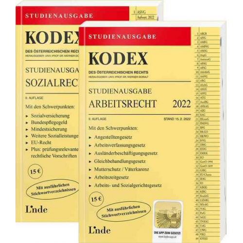 KODEX-Paket Studienausgabe Arbeits- und Sozialrecht 2022