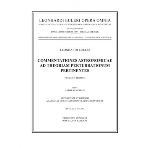 Leonhard Euler - Commentationes astronomicae ad theoriam perturbationum pertinentes 3rd part