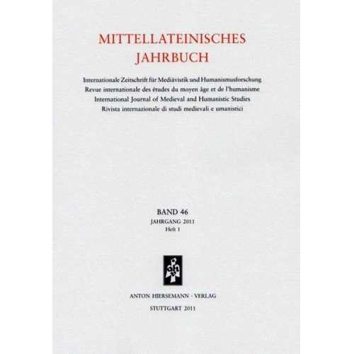 Mittellateinisches Jahrbuch. Internationale Zeitschrift für Mediävistik und Humanismusforschung