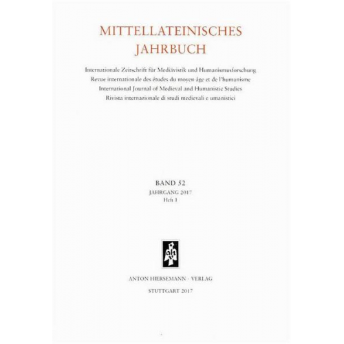 Mittellateinisches Jahrbuch. Internationale Zeitschrift für Mediävistik und Humanismusforschung